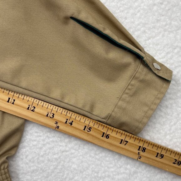 VTG Wrangler Canvas Jacket Zip Up Jacket Logo Normcore Retro Preppy Tan Womens - Picture 10 of 12